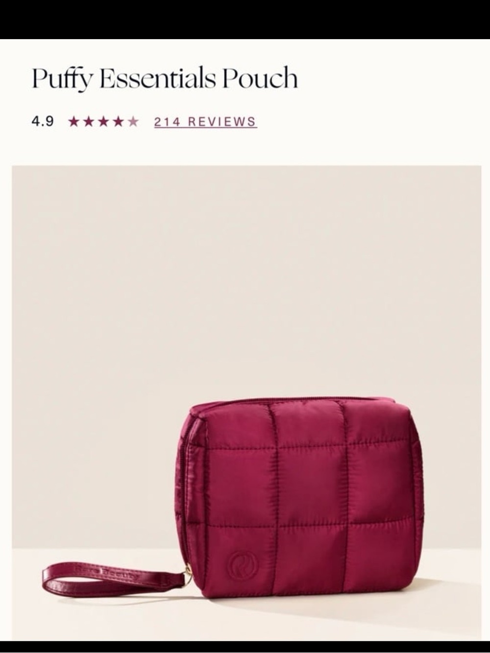 Rare beauty - Puffy Essentials Pouch brand new still in plastic